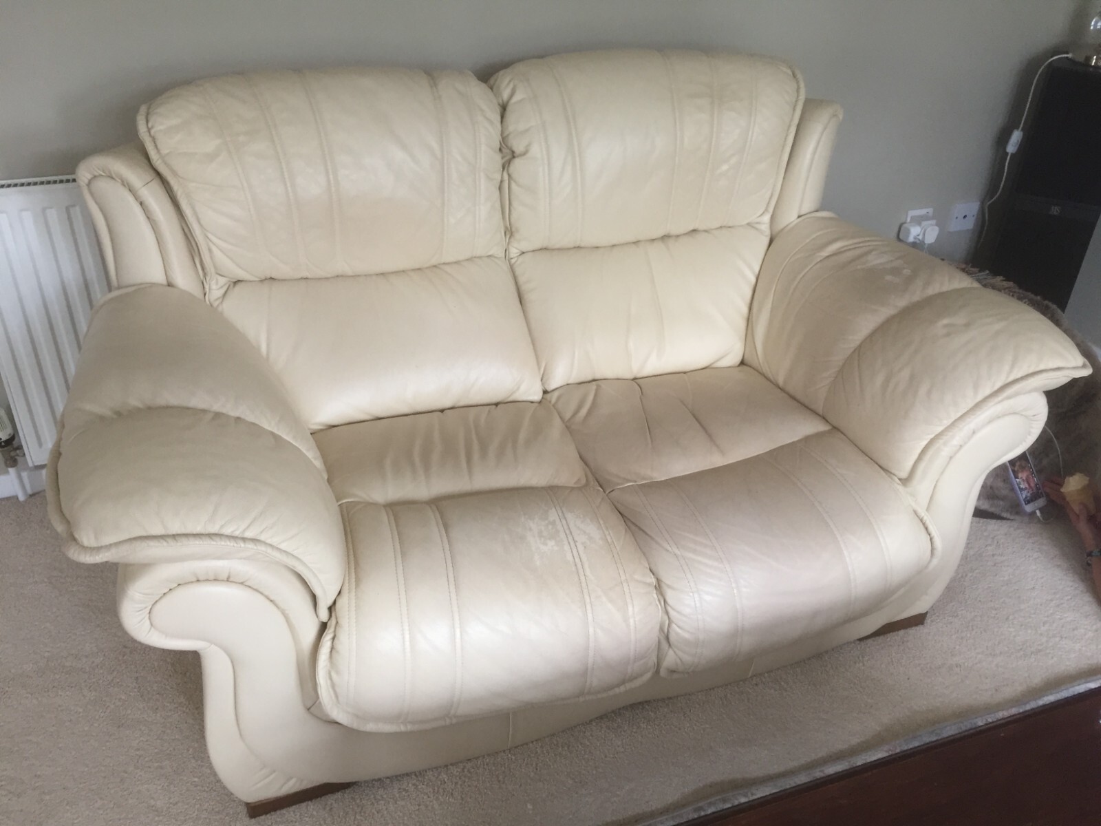 2 x leather chairs and sofa eBay