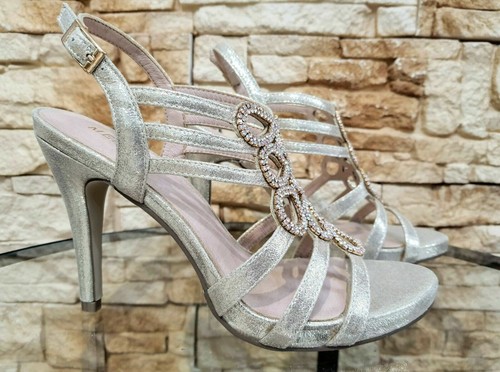 SANDALI DONNA MENBUR 022207 ORO CERIMONIA ESTATE 2021 MATRIMONIO TACCO ALTO  | eBay