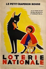 Poster Affiche - LOTERIE NATIONALE France Le Petit chaperon rouge Gad 1954