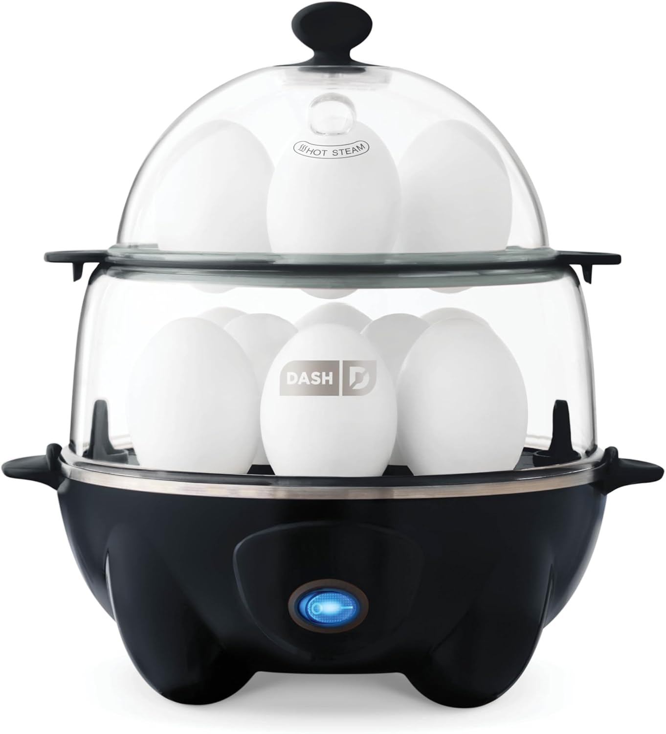 Deluxe Rapid Egg Cooker for Hard Boiled Poached Scrambled Omelets Steaming Eggs Perfectly