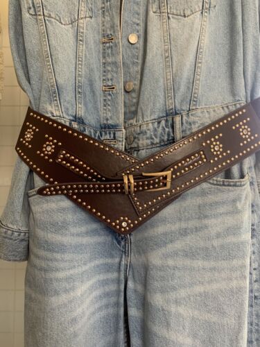 Boho Studded Cross Cut Elastic Back Belt BNWT SUIT Sz 14-20