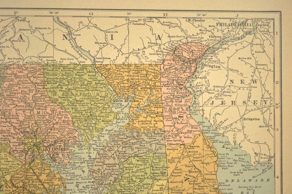 Mapa de ferrocarril de Maryland de colección MARYLAND original Baltimore Washington DC Foto 4 de 4