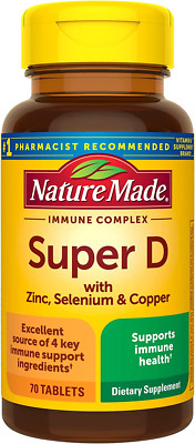 Nature Made Super Vitamin D Immune Complex, Supplement for Immune, 70 Tablets