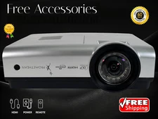 2500 lumens DLP Projector Short-throw for Home Theater Games Cinema w/Bundle