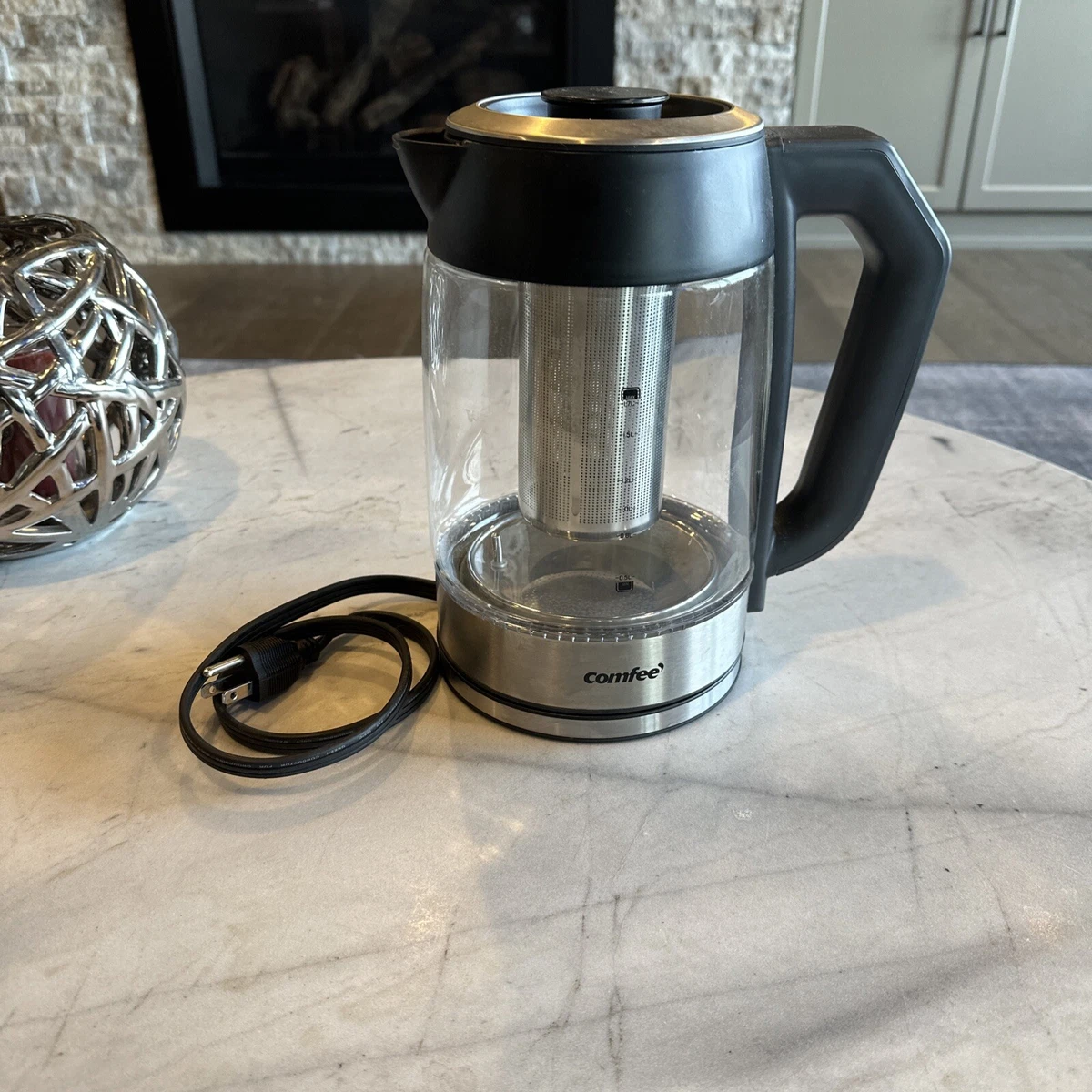 COMFEE' Glass Variable Temperature Electric Kettle with Removable Tea  Strainer