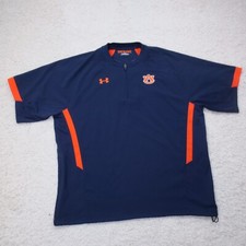 Auburn Tigers Shirt Mens Large Blue Under Armour Pullover Football TEAM ISSUE