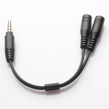 3.5mm AUX Jack Mic Splitter Cable Headphone Earphone Adapter