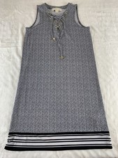 Michael Kors Dress XS Tank Summer Tie Front Sleeveless Navy And White Stretch