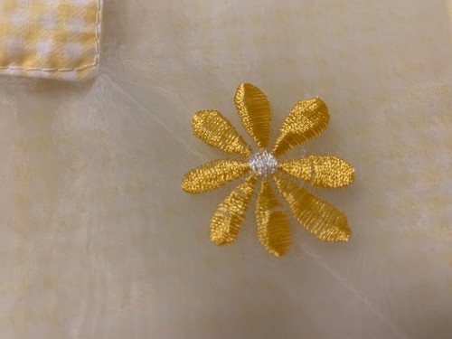 TWIN YELLOW GINGHAM FLOWER GIRL DUVET COVER WITH STANDARD SHAM - Picture 10 of 12