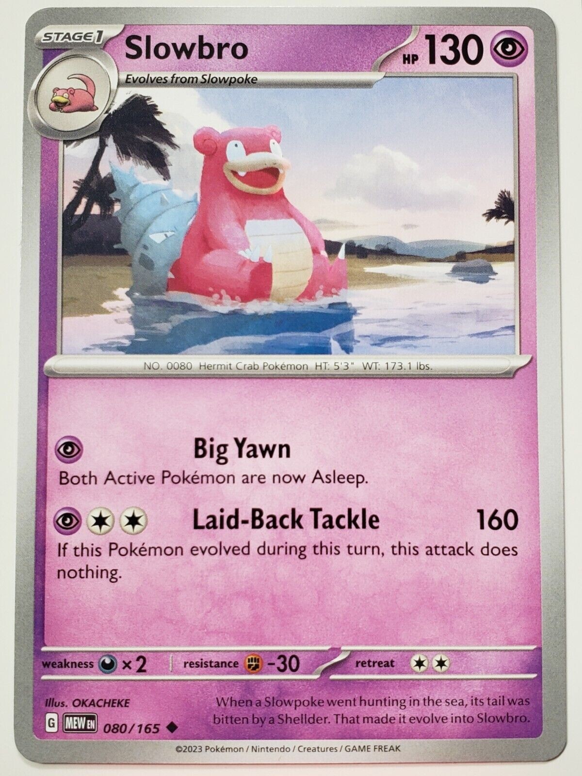 Slowbro Pokemon TCG Card 080/165