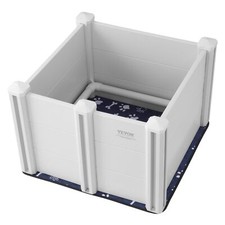 Dog Whelping Box 28.3x28.3x18.1in PVC with Rails Pee Pad for Dogs Puppies