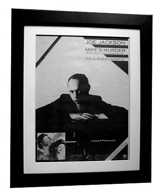 JOE JACKSON+Mike's Murder+POSTER+AD+RARE+ORIGINAL 1983+FRAMED+FAST GLOBAL SHIP