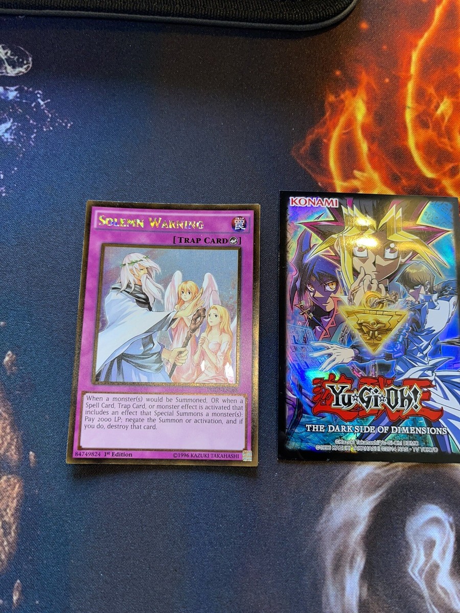 Yugioh! Solemn Warning 1st Edition PGL2-EN068 Gold Rare - 155 