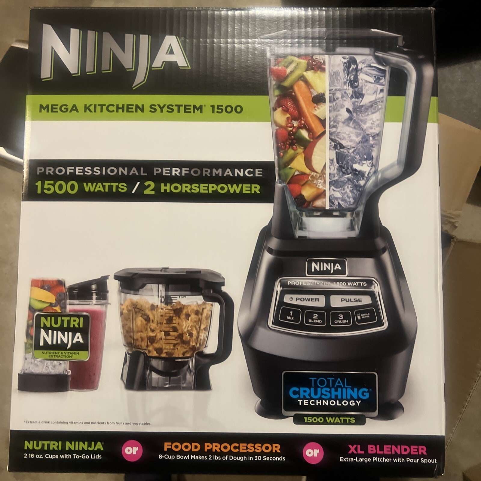 Ninja Mega Kitchen System (BL770) Blender/Food Processor with 1500W Auto-iQ, 72o