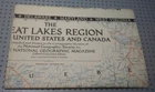 Great Lakes Region USA & Canada - National Geographic Map - December 1953