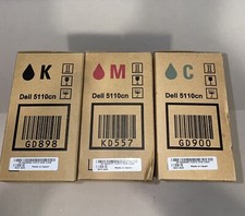 NEW Dell 5110CN High Capacity Cartridge Black,Cyan, Magenta OEM LOT OF 3