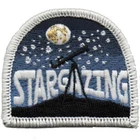 Girl Boy Cub STAR GAZING Glow Dark Fun Patches Badge SCOUT GUIDE view telescope