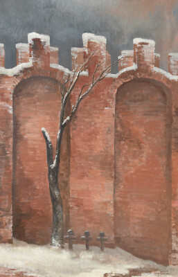 Eduard Steiner 1907-1993 München / Gemälde 1942 Soldatengräber Russland Winter