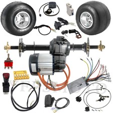 48V 1000W Differential Motor 30" Rear Axle Kit 5'' Tires Wheel Hubs for Go Kart