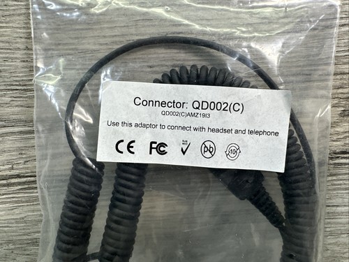 Telephone Headset Quick Connect to RJ9 AdapterHandset Cable P/N QD002(C) #N28-21 - Picture 2 of 3