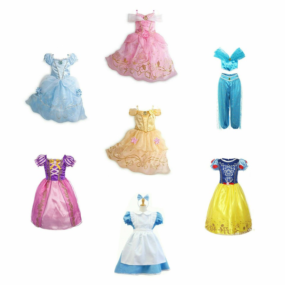 Niños Niñas Disfraz de Halloween Princesa Cuento de Hadas Vestir Aurora Blancanieves Alicia