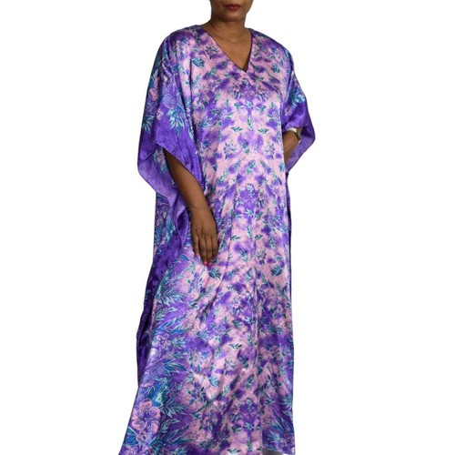 Winlar Satin Caftan Dress Patio Maxi 