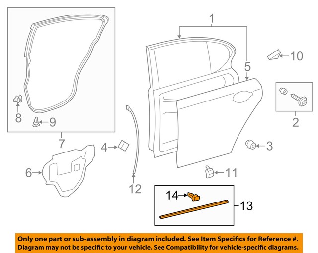 01-05 2002 LEXUS IS300 FRONT RIGHT DOOR WEATHERSTRIP SEAL BODY MOUNTED OEM 51923