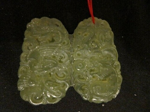 CHINA Anhänger Drache & Phönix JADE zartgrün NP 298,- RMB % - Bild 3 von 9