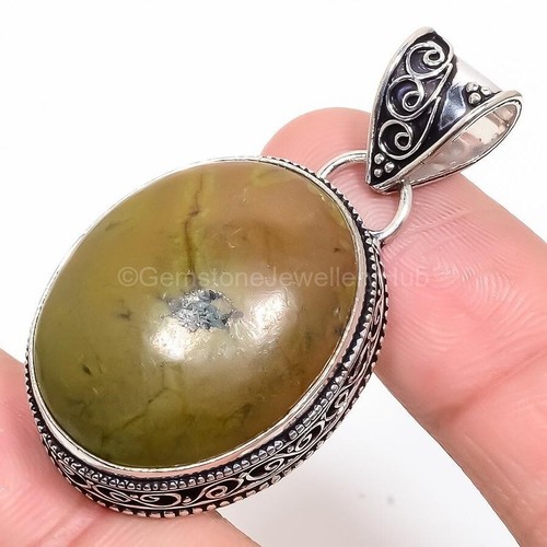 925 Sterling Silver Turquoise Stone Art Deco Birthday Engagement Wedding Pendant
