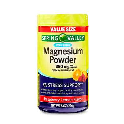 Spring Valley Magnesium Powder Raspberry Lemon Flavor value Size, 350 mg, 8 oz