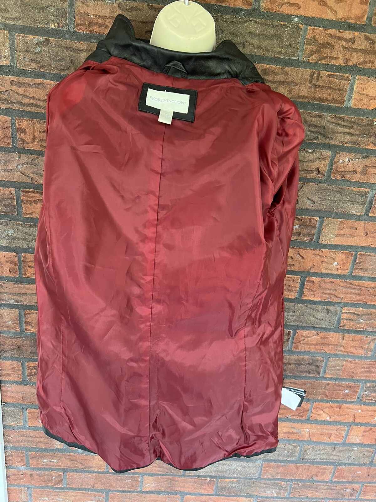 Authentic Leather Jacket Large Full Zip Pocket Co… - image 7