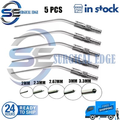 Frazier Suction Tubes with Ball Tip 5 Pcs Set Surgical Instruments
