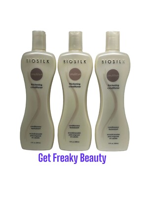 3 PACK. 12 oz. Farouk Biosilk Thickening Conditioner. 350ml. NEW. FREE SHIPPING.