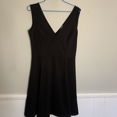 h&m black fit and flare dress H&M Black Basic Stretch DRESS Fit and Flare S Misses EUC