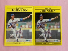 2-1991 FLEER BASEBALL-RANDY JOHNSON-BASE+ERROR CARD-EXTRA SPACE