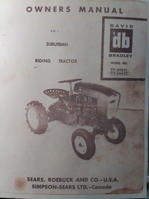 Sears Suburban db David Bradley Riding Tractor & Mower Owner & Parts (2 Manual s