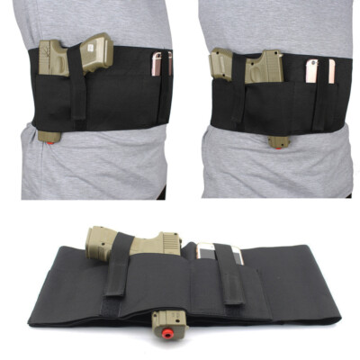 US Concealed Carry Belly Band Holster Waist Belt Gun Holster with Magazine Pouch