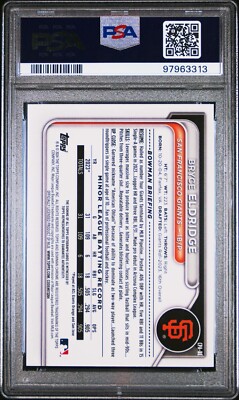 Bryce Eldridge 2024 Bowman Chrome Prospect Auto Orange Shimmer /25