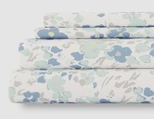 Ienjoy Home Blue Light Violets Microfiber 4-Piece Bed Sheet Set, Size Queen