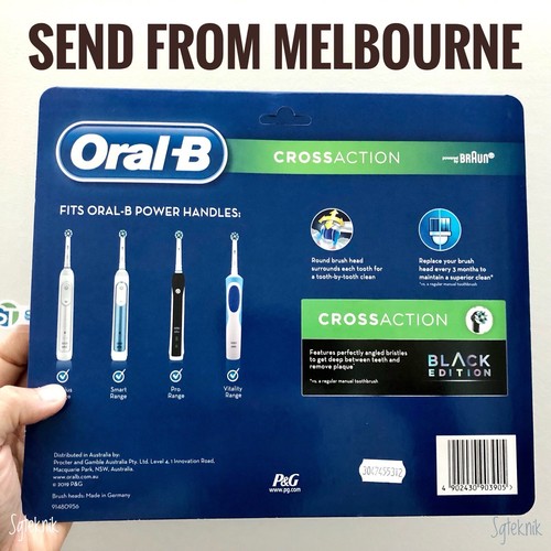 NEW Braun Oral-B Power Toothbrush Cross Action Refills 8 Pcs Brush Black Edition - Picture 4 of 10
