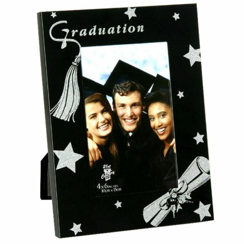 Black And Silver Graduation Photo Frame – 6x4 Inch, Freestanding, Rear-Loading, Gift FA15646, Ukgiftstoreonoline - View #5