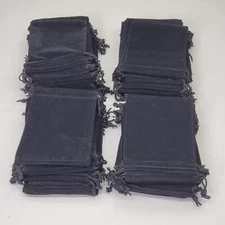 THE REAL REAL Drawstring Pouch 100 Count 105mm x 140mm Small Fabric Velvet Bags