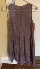 XHILARATION Women LILAC Amethyst Lace SLEEVELESS DRESS SIZE S 