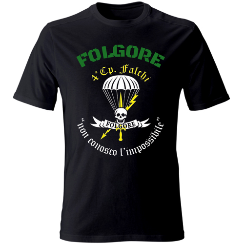 T-Shirt Unisex Folgore 4 CP FALCHI non conosco l'impossibile esercito  italiano | eBay