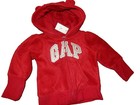 6P NWT Girls 6-12M BABY GAP Red Fleece Hooded Hoodie Full Zip Sweatshirt Jacket — photo 1