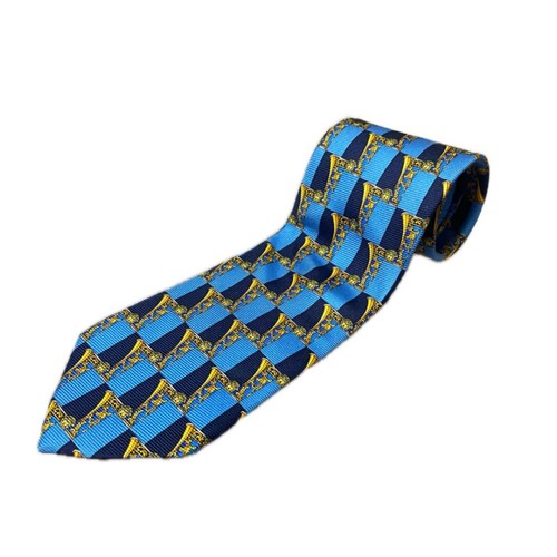 GIANNI VERSACE Rare tie Blue, allover pattern silk from japan M3703 - Picture 7 of 24