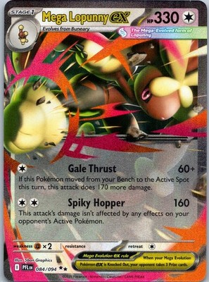 Mega Lopunny EX 084/094 Double Rare NM Phantasmal Flames Pokemon