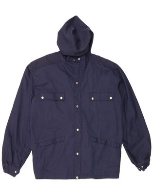 Vintage Herren Utility Jacke mit Kapuze IT 54 2XL Navy Blau CT18