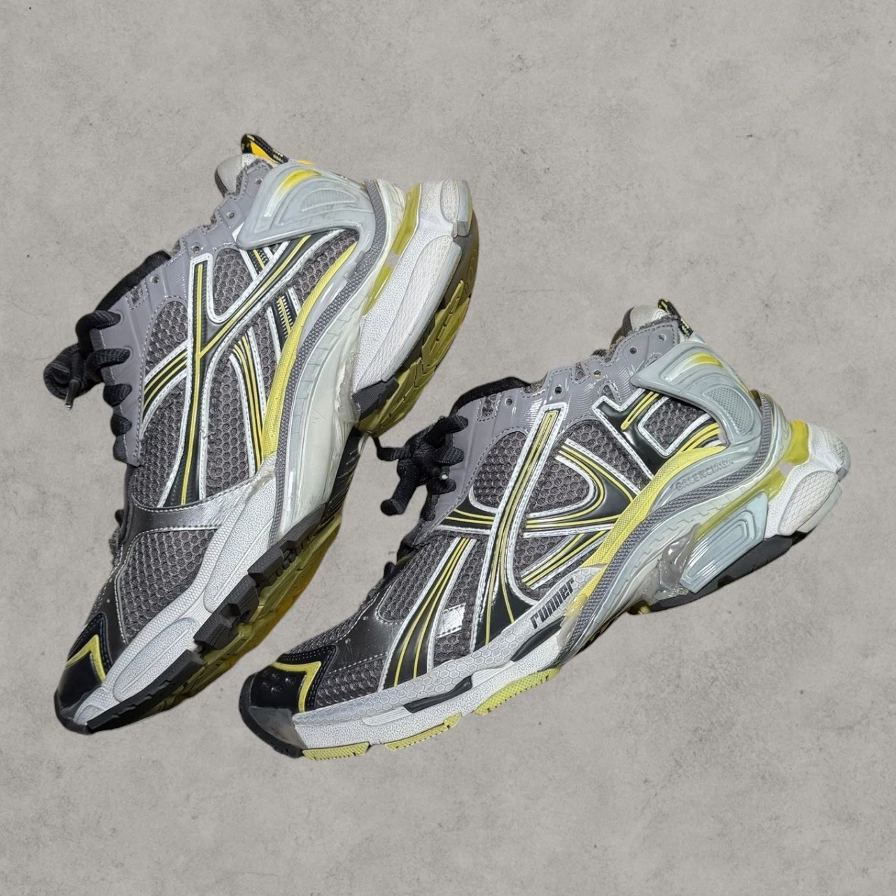 Balenciaga — Balenciaga Lime Yellow Gray Runners Trainer Sneakers Sz 43
