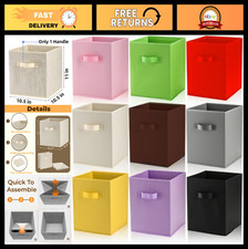 9 Pack Collapsible Fabric Storage Bins, 11" Multi-Colored Cube Baskets with Hand